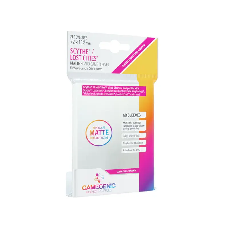 Gamegenic Matte Board Game Sleeves Scythe/Lost Cities 72mm x 112mm 60 Sleeves Per Pack