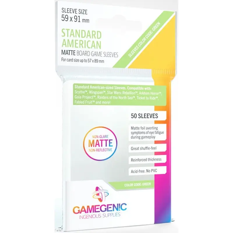 Gamegenic Matte Board Game Sleeves - Standard American