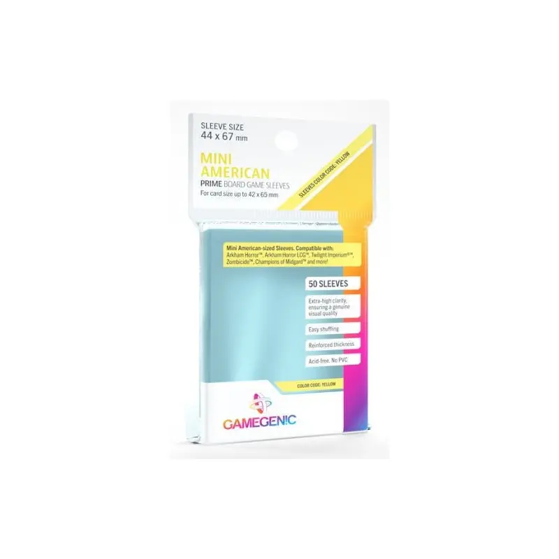 Gamegenic Prime Board Game Sleeves - Mini American-Sized (44mm x 67mm) 50pk