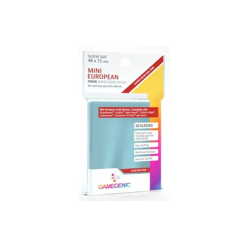 Gamegenic Prime Board Game Sleeves - Mini European-Sized 50 Pack