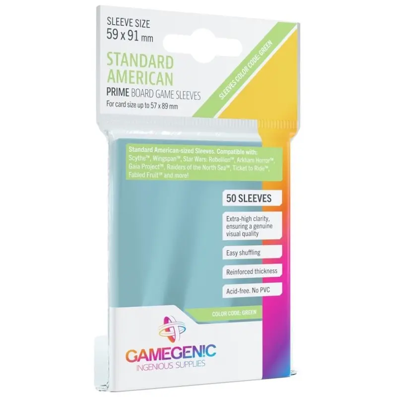 Gamegenic Prime Board Game Sleeves - Standard American