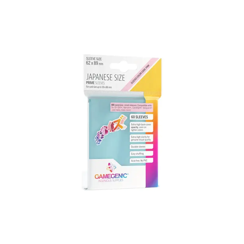 Gamegenic Prime Japanese Sized Sleeves (60) - Clear