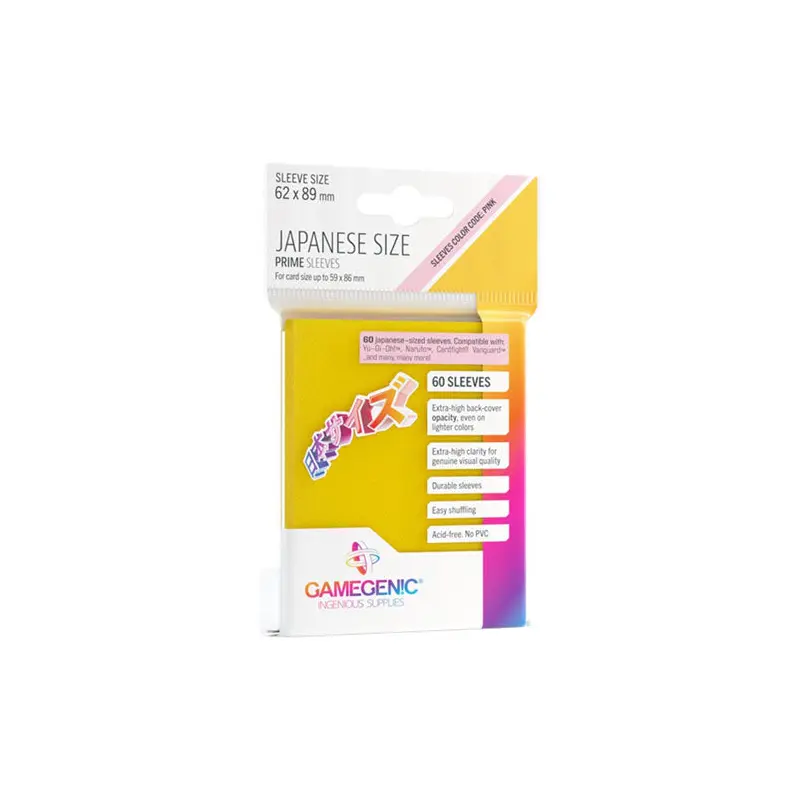 Gamegenic Prime Japanese Sized Sleeves (60) - Yellow