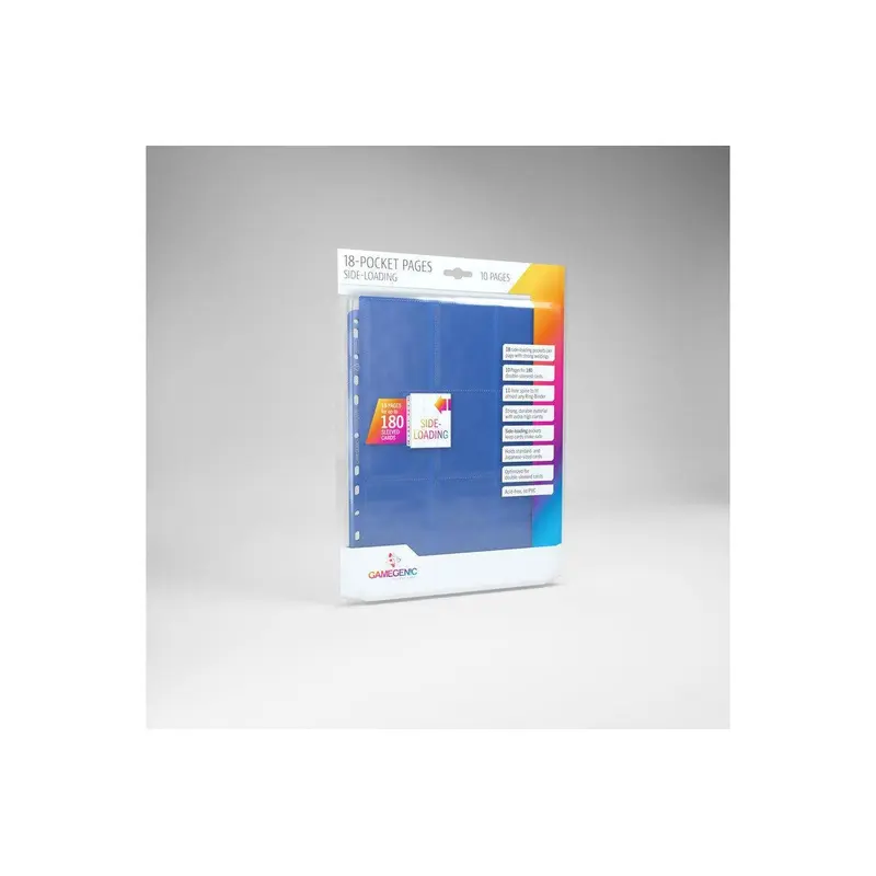 Gamegenic Sideloading 18 Pocket Pages 10 Pcs Pack Blue