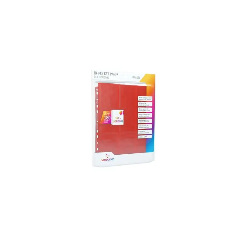 Gamegenic Sideloading 18 Pocket Pages 10 Pcs Pack Red