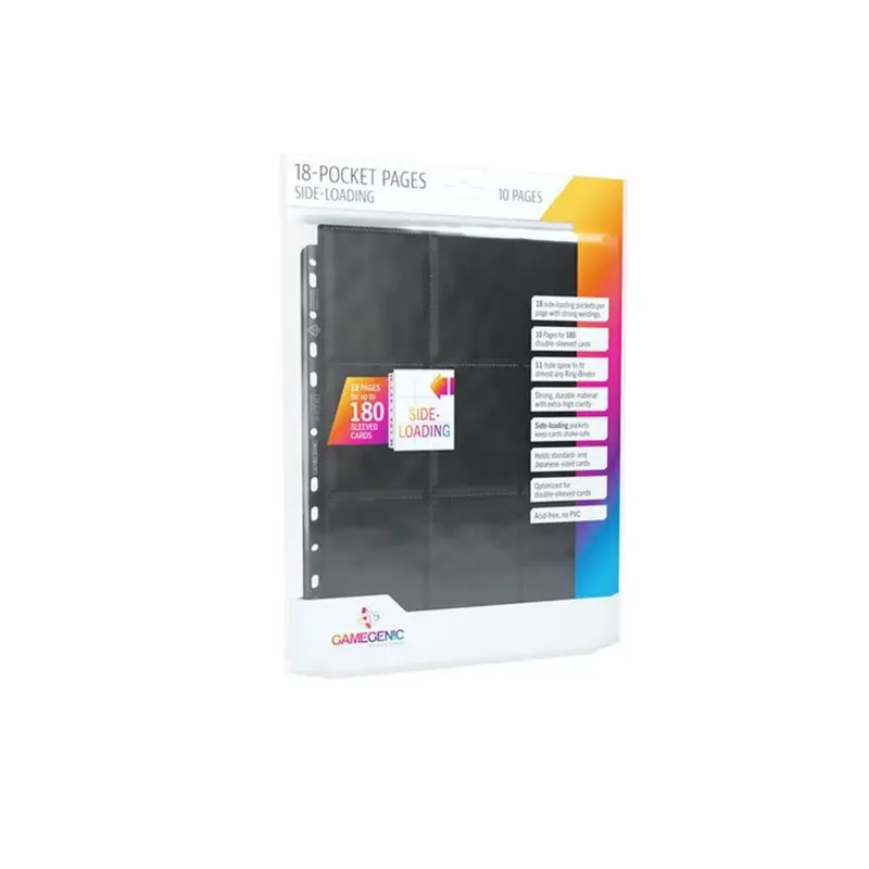 Gamegenic Sideloading 18 Pocket Pages 10 Piece pack black