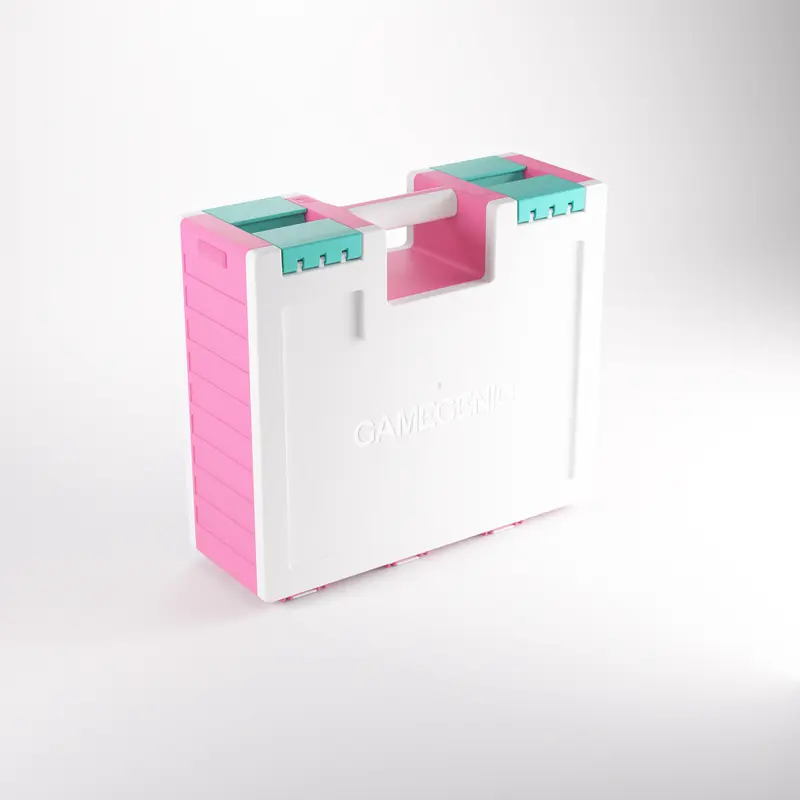 Gamegenic - Game Castle for Cards and Gaming Accessories - Pink/White/Teal