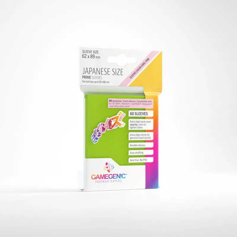 Gamegenic - Japanese Sized Prime Sleeves 60-Pieces 62 mm x 89 mm - Lime
