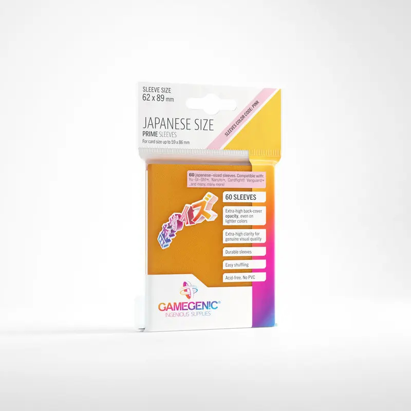 Gamegenic - Japanese Sized Prime Sleeves 60-Pieces 62 mm x 89 mm - Orange