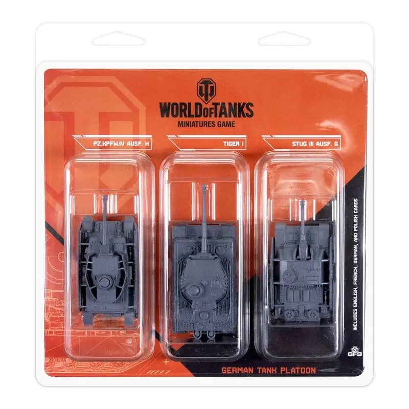 Gale Force Nine World of Tanks German Tank Platoon (Panzer IV H, Tiger I, Stug III G) Miniature