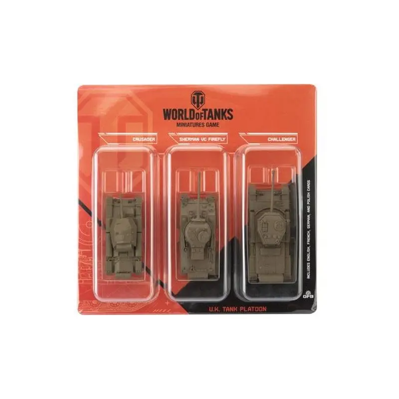 Gale Force Nine World of Tanks U.K. Tank Platoon (Crusader, Sherman VC Firefly, Challenger) Miniature