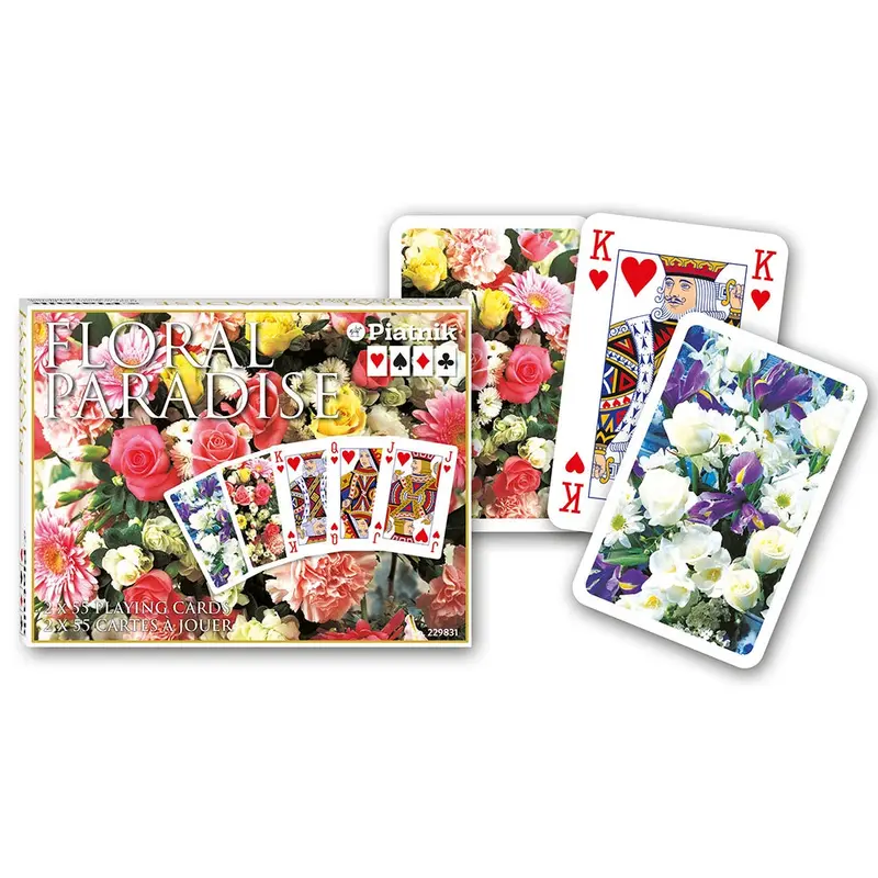 Floral Paradise Pink Bridge - Double Pack - Piatnik - Playing Cards
