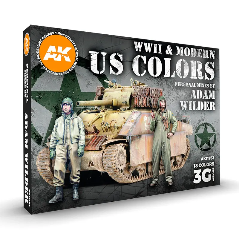 AK Interactive 3 Gen WWII & Modern US Colours Signature Set By Adam Wilder