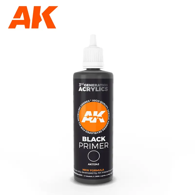 AK Interactive 3 Generation Primer 100ml - Black