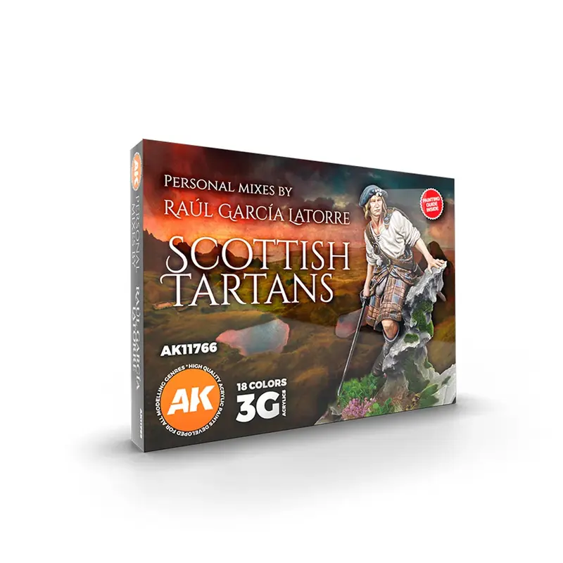 AK Interactive 3 Generation Scottish Tartans Signature Set By Raul Garcia Latorre Paint Set