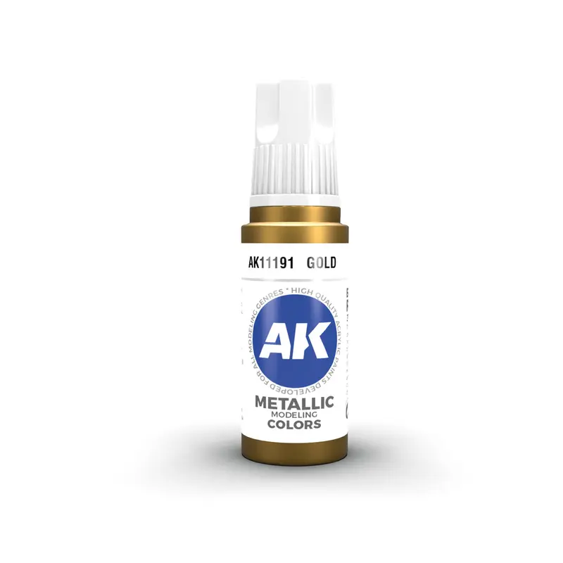 AK Interactive 3 Gen Acrylic Modelling Paint 17ml - Gold