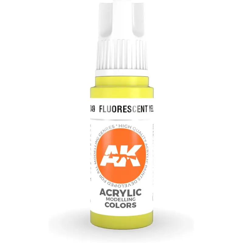 AK Interactive 3 Gen Acrylics Modelling Paint 17ml - Fluorescent Yellow