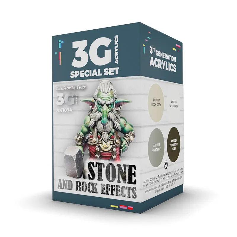 AK Interactive 3 Gen Acrylics Wargame Colour Set - Stone and Rock Effects