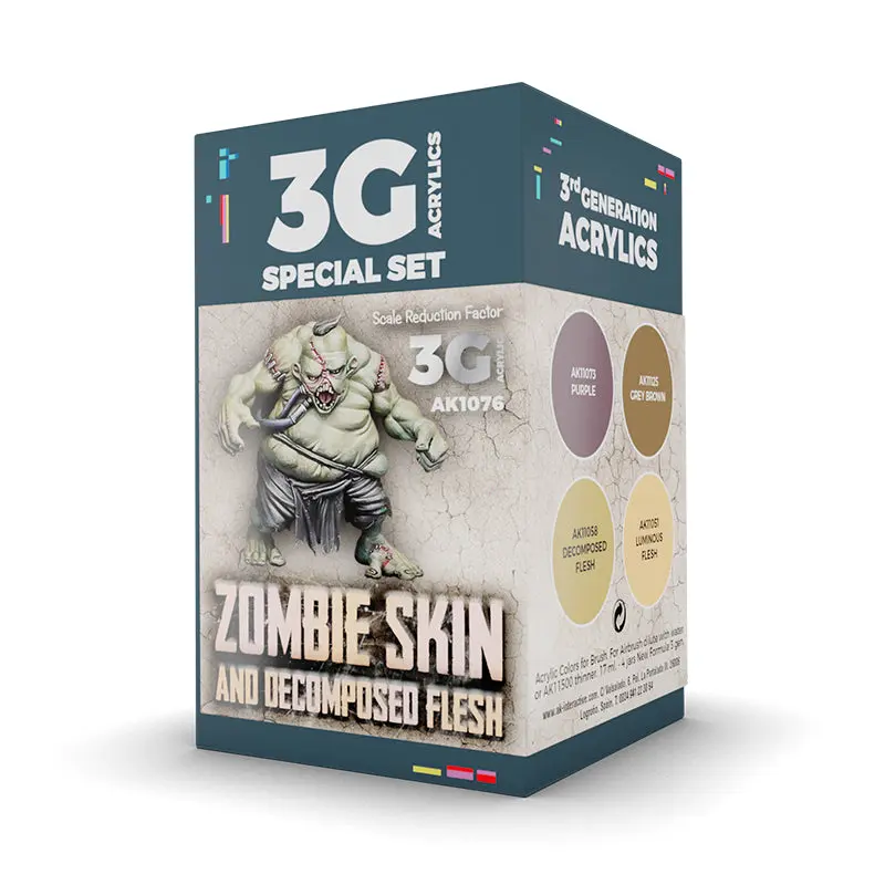 AK Interactive 3 Gen Acrylics Wargame Colour Set - Zombie Skin