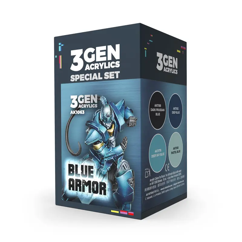 AK Interactive 3 Gen Acrylics Wargame Set - Blue Armor