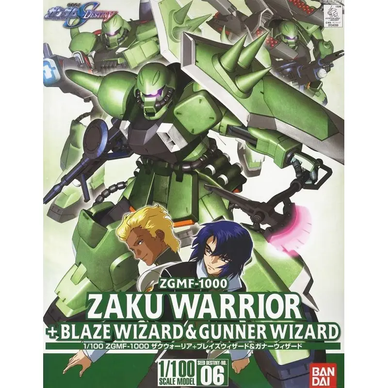 1/100 Zaku Warrior + Blaze Wizard & Gunner Wizard