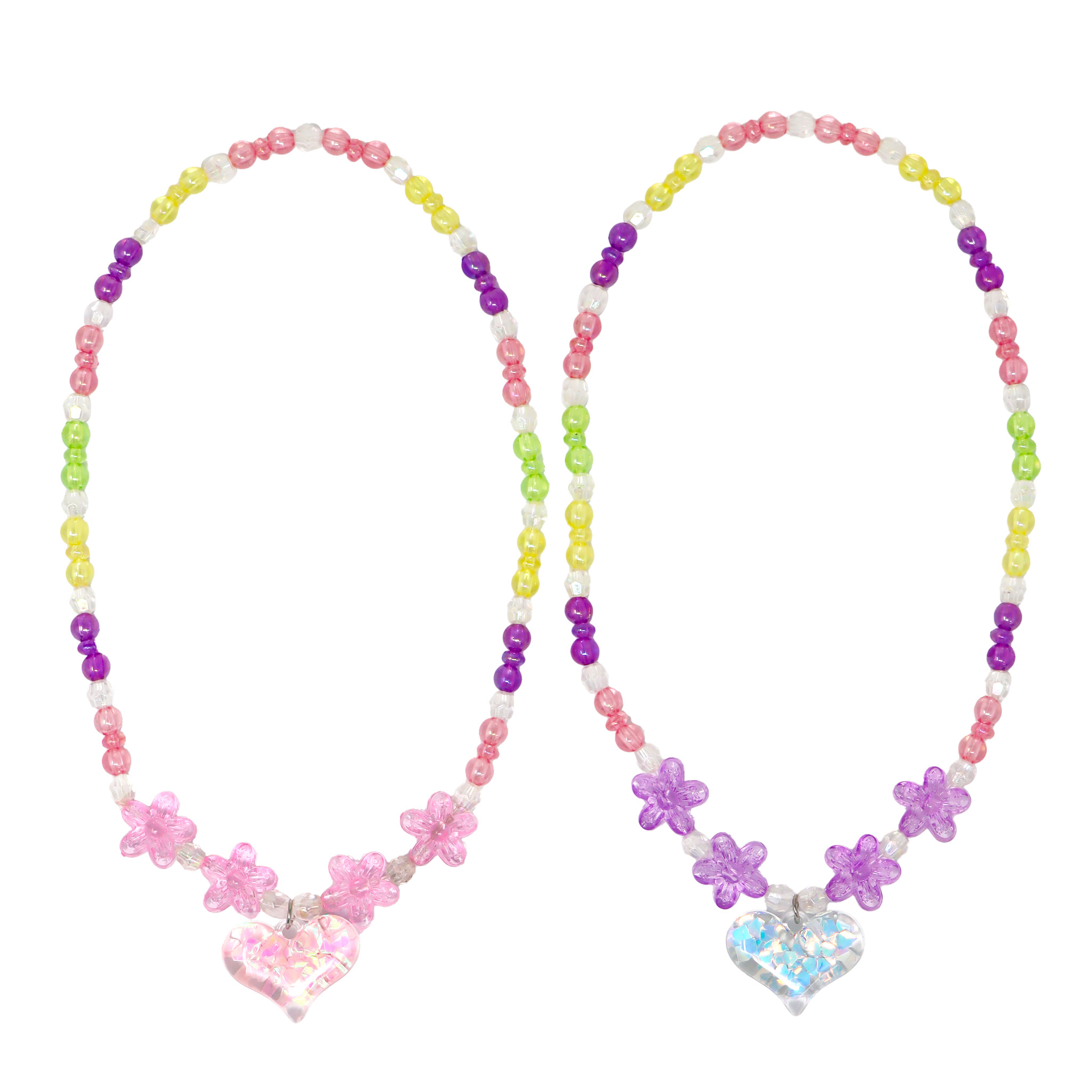 BFF Rainbow Heart Necklace Set