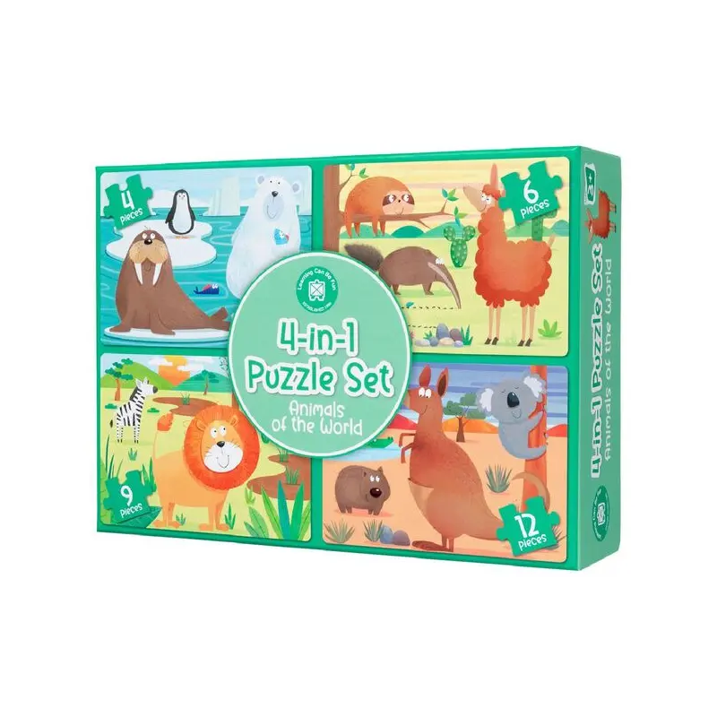 4-in-1 Puzzle Set - Animals of the World