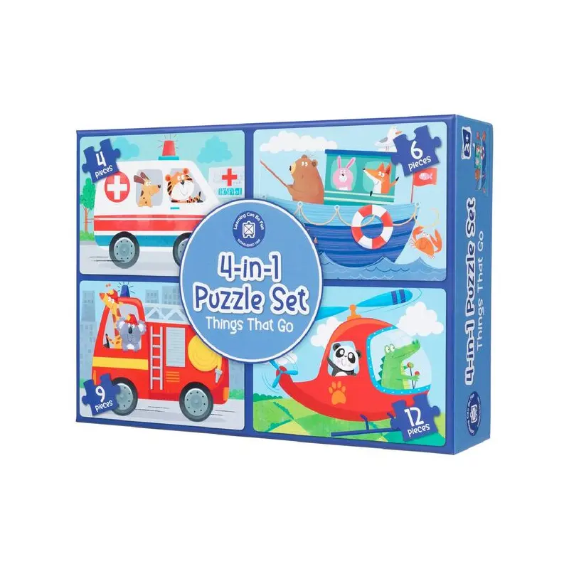 4-in1 Puzzle Set - Things That Go