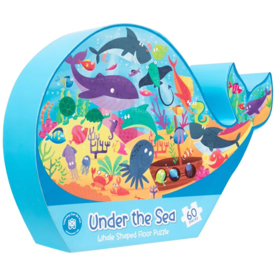 60 pc Under the Sea - Whale Shaped Floor Puzzle
