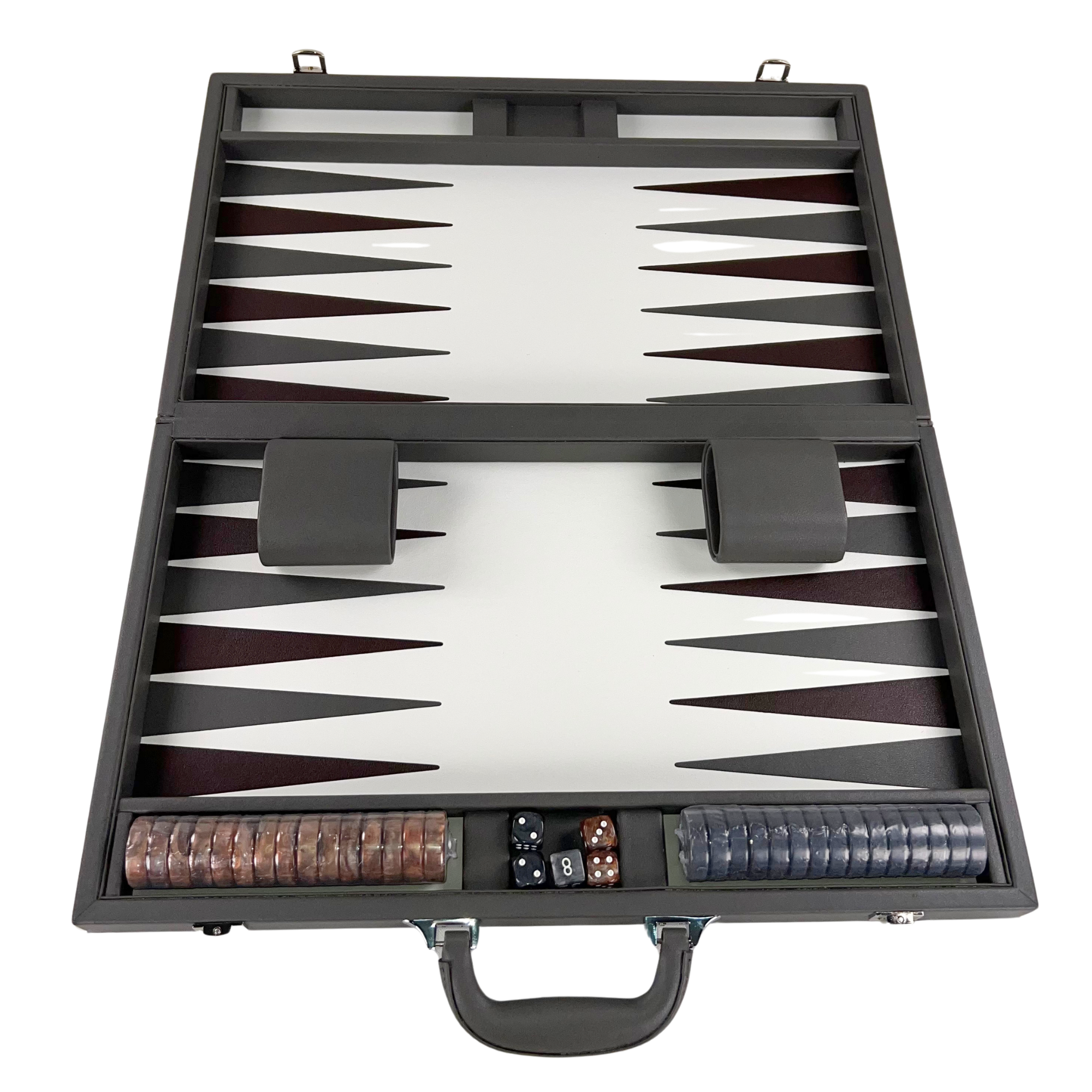 Backgammon Gray PU Leather 18"