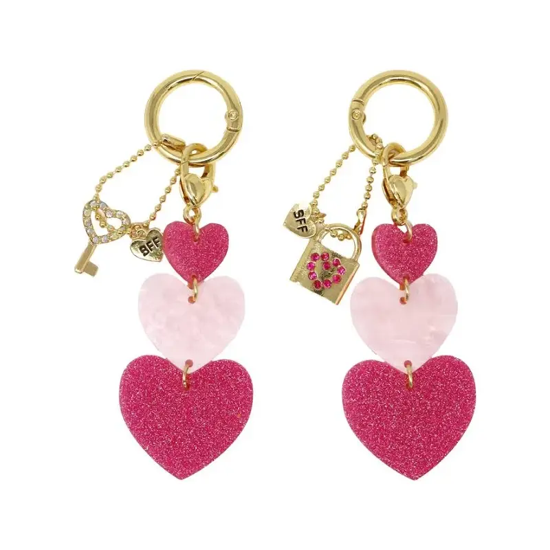 BFF Heart Keyring Set