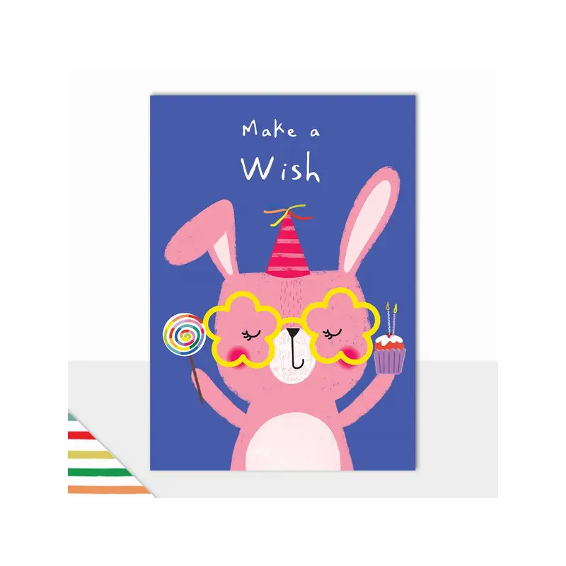 Happy Birthday - Make A Wish Bunny Card