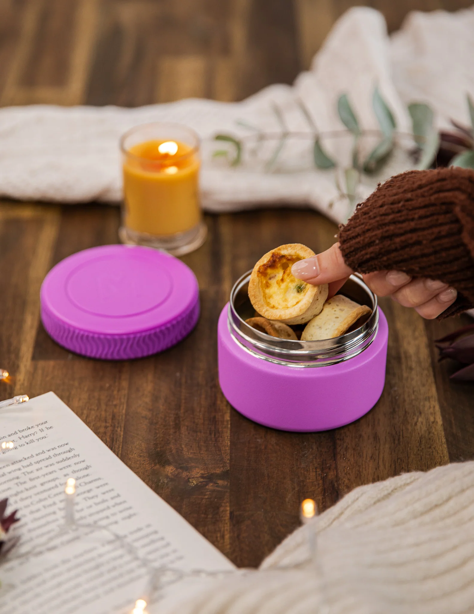 Insulated Mini Food Jar - Fuchsia