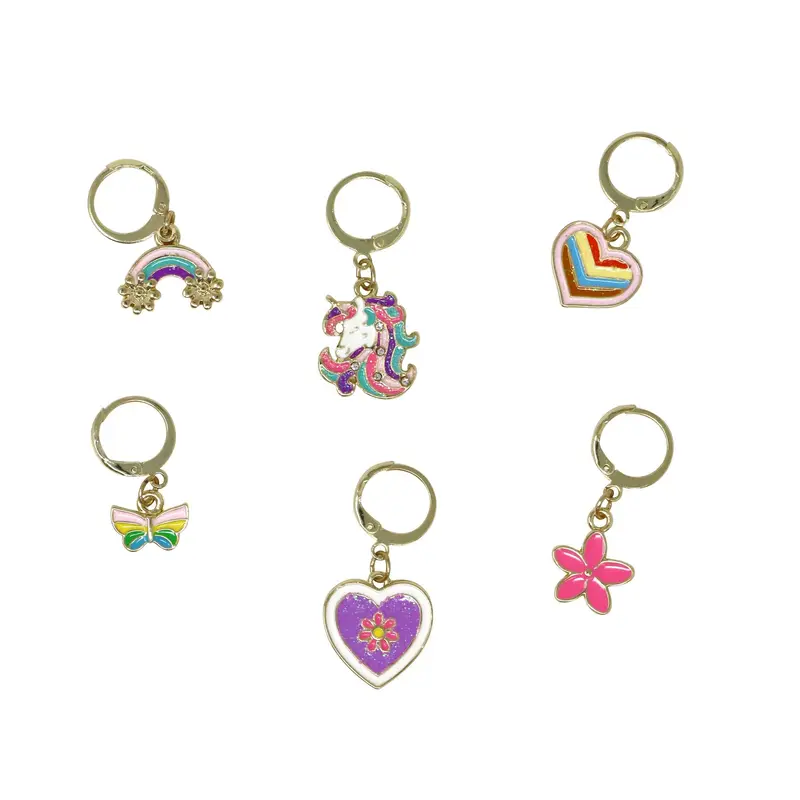 Rainbow Unicorn 6 Pack Jewel Charm Set