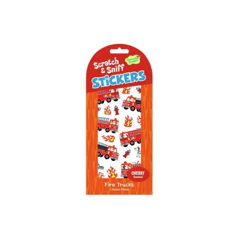 Scratch & Sniff Stickers - Cherry Fire Trucks