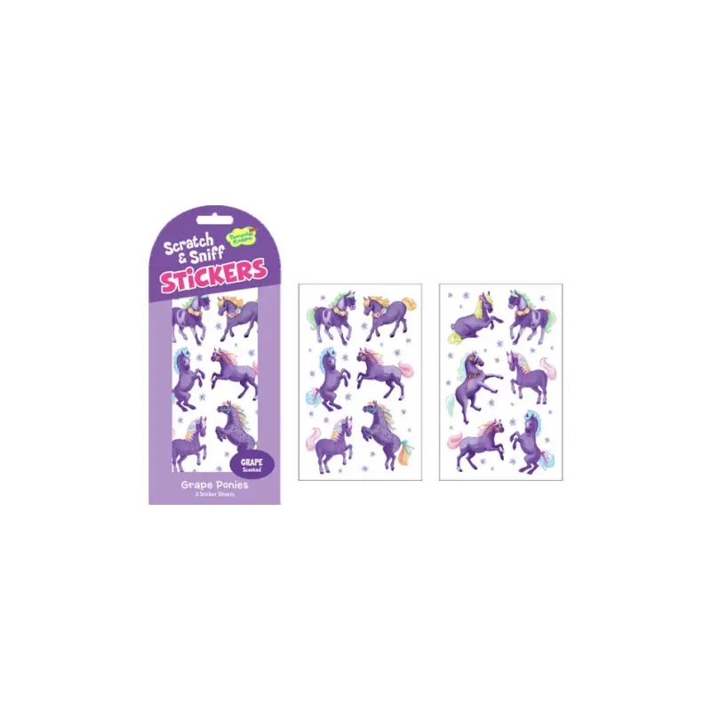 Scratch & Sniff Stickers - Grape Ponies