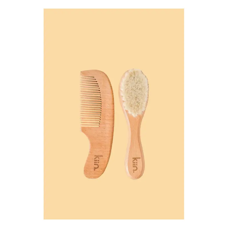 Wooden Baby Brush + Comb Set
