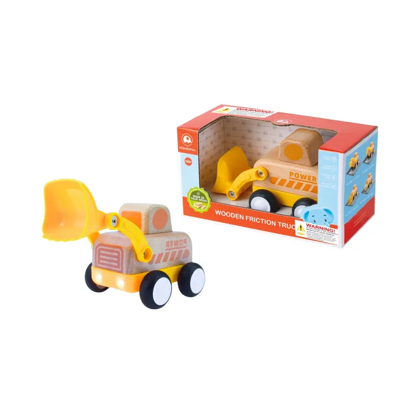 Wooden Friction Truck - Bulldozer