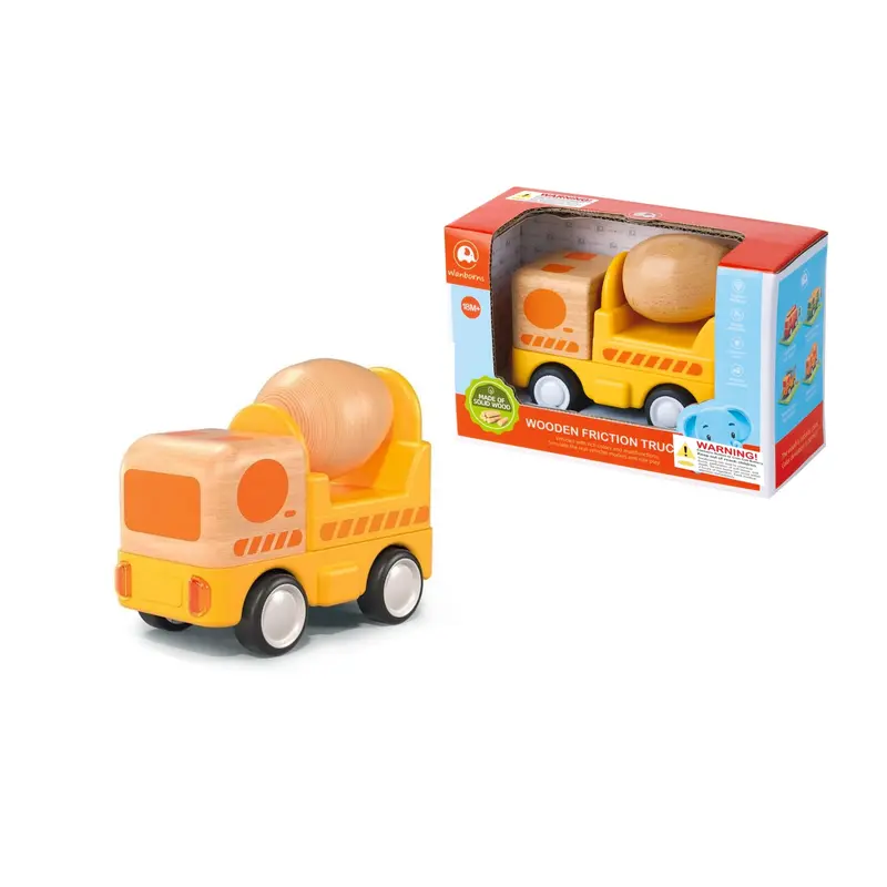 Wooden Friction Truck - Concrete Mixer