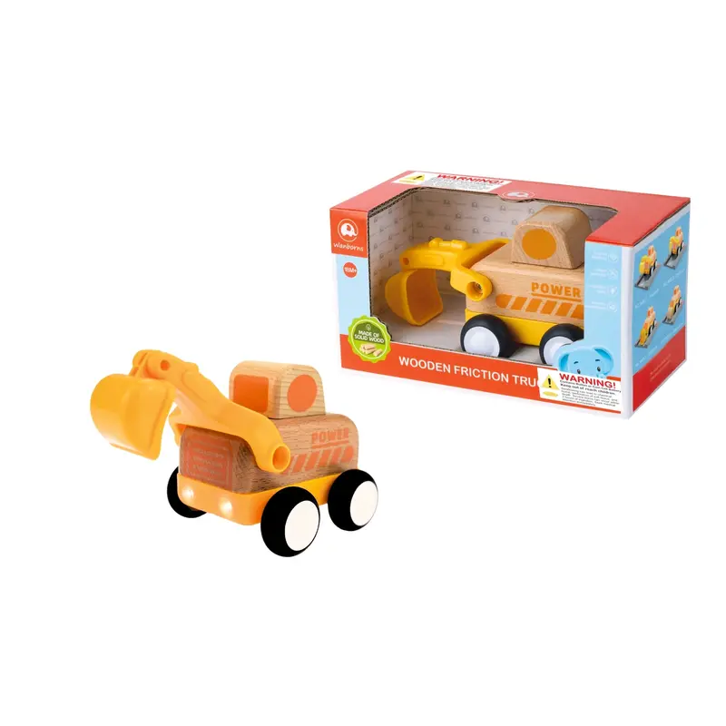 Wooden Friction Truck - Digger