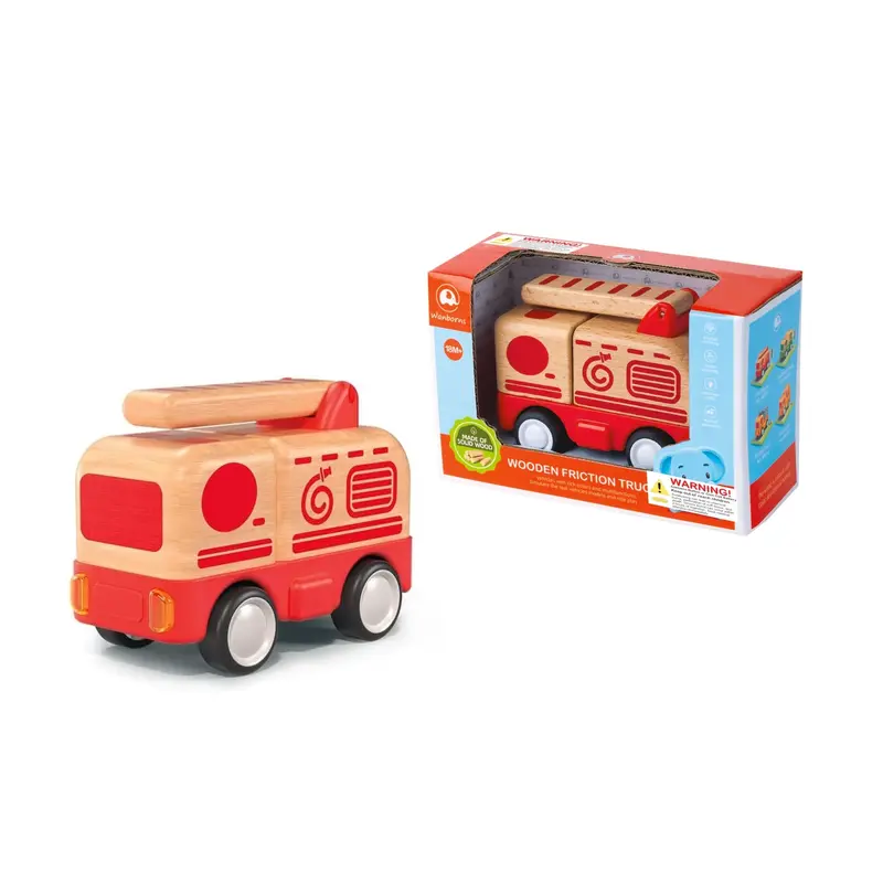 Wooden Friction Truck - Fire Engine