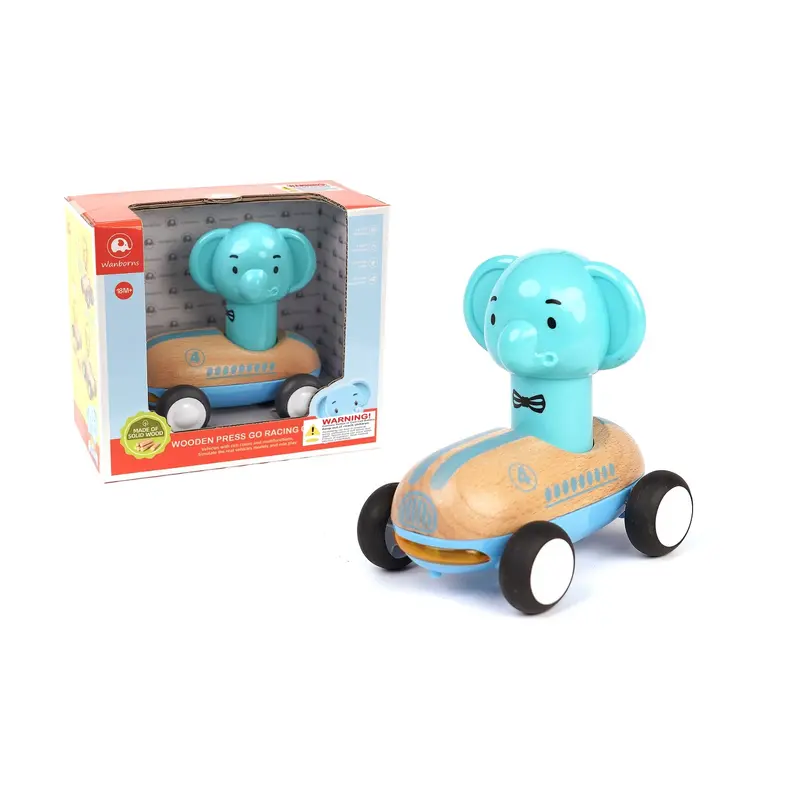 Wooden Press Go Racer - Elephant