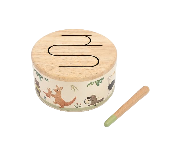 Outback Beats Wooden Drum - Aussie Animals