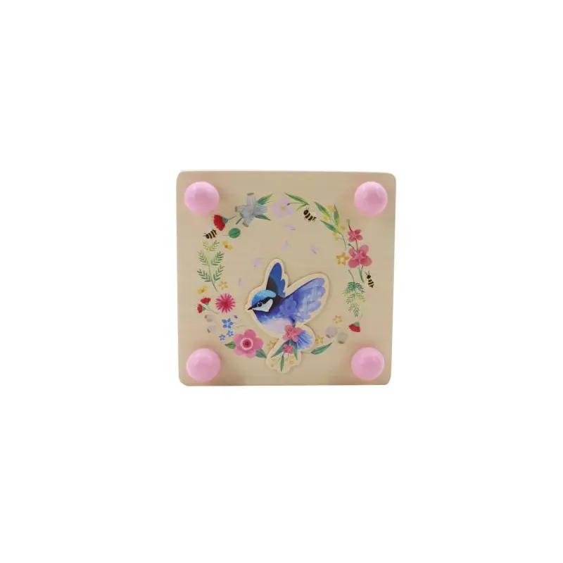 Wooden Blue Wren Flower Press