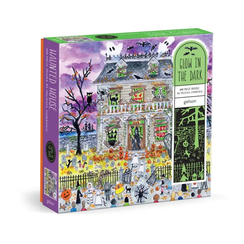 500pc Glow in the Dark Puzzle -  Michael Storrings Haunted House