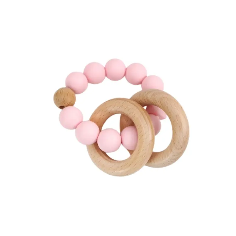 Beechwood Teething Rings Baby Pink