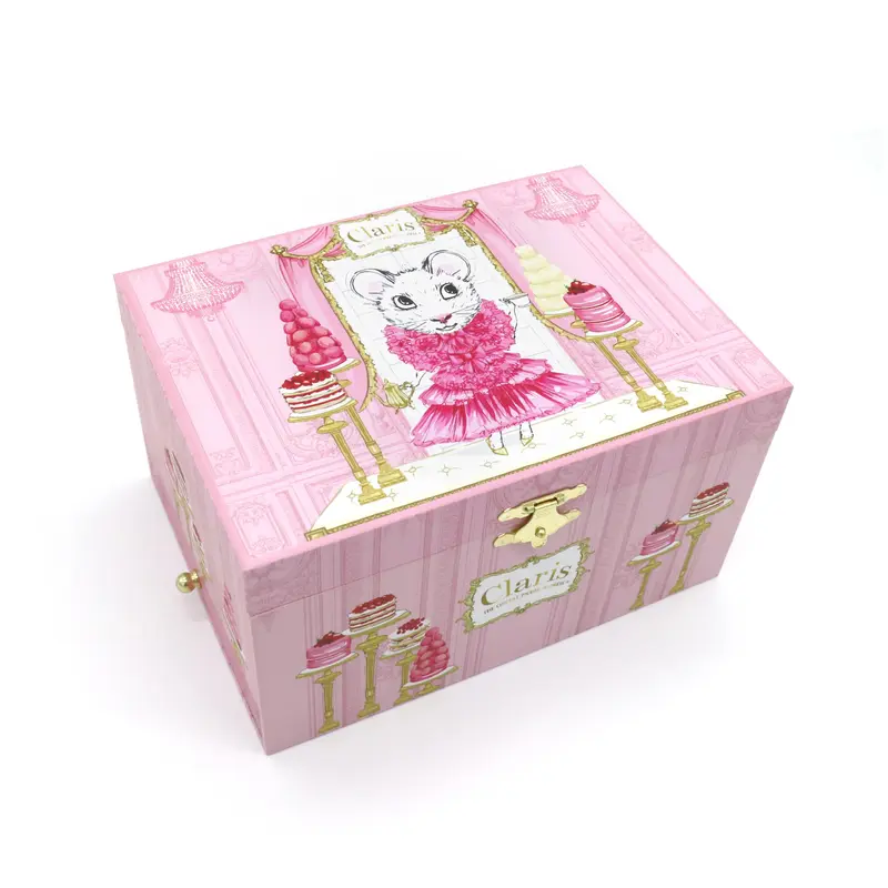 Claris The Chicest Mouse in Paris Pearl Musical Jewellery Box