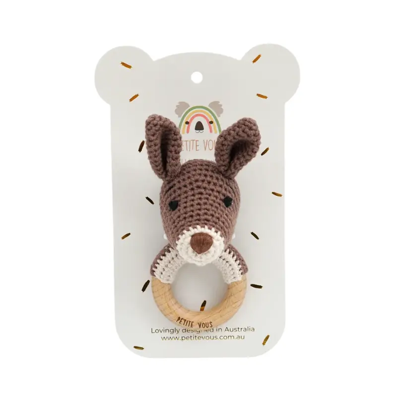 Crochet Ring Rattle Kobe Kangaroo