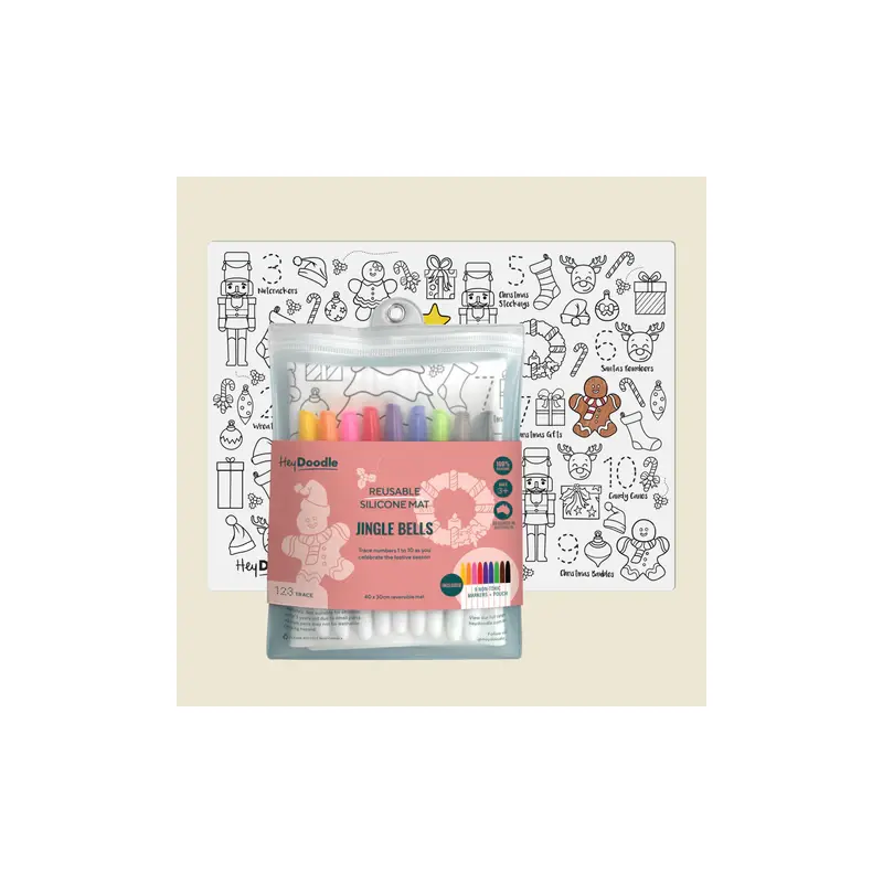 Reusable Silicone Activity Mini Mat Jingle Bells - Numbers