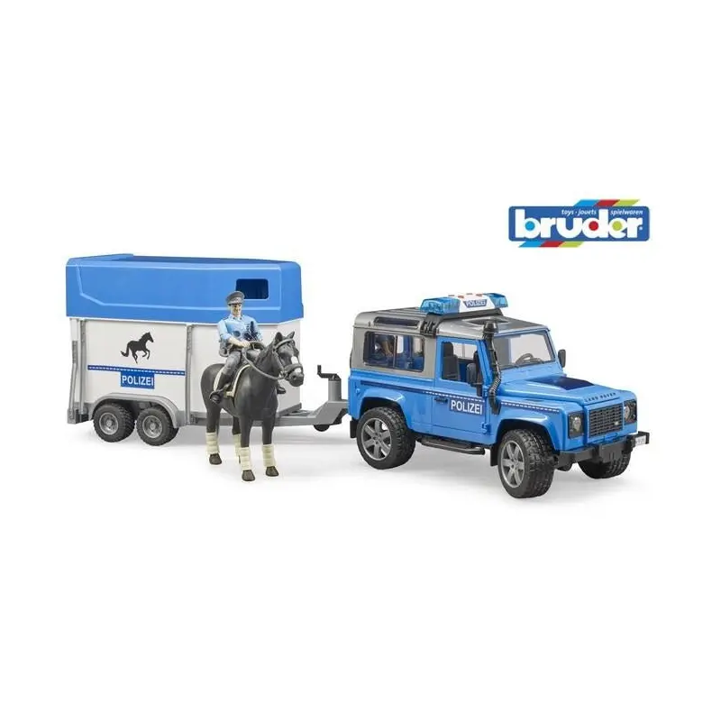 Land Rover Defender Police vehicle w/horse trailer 02588